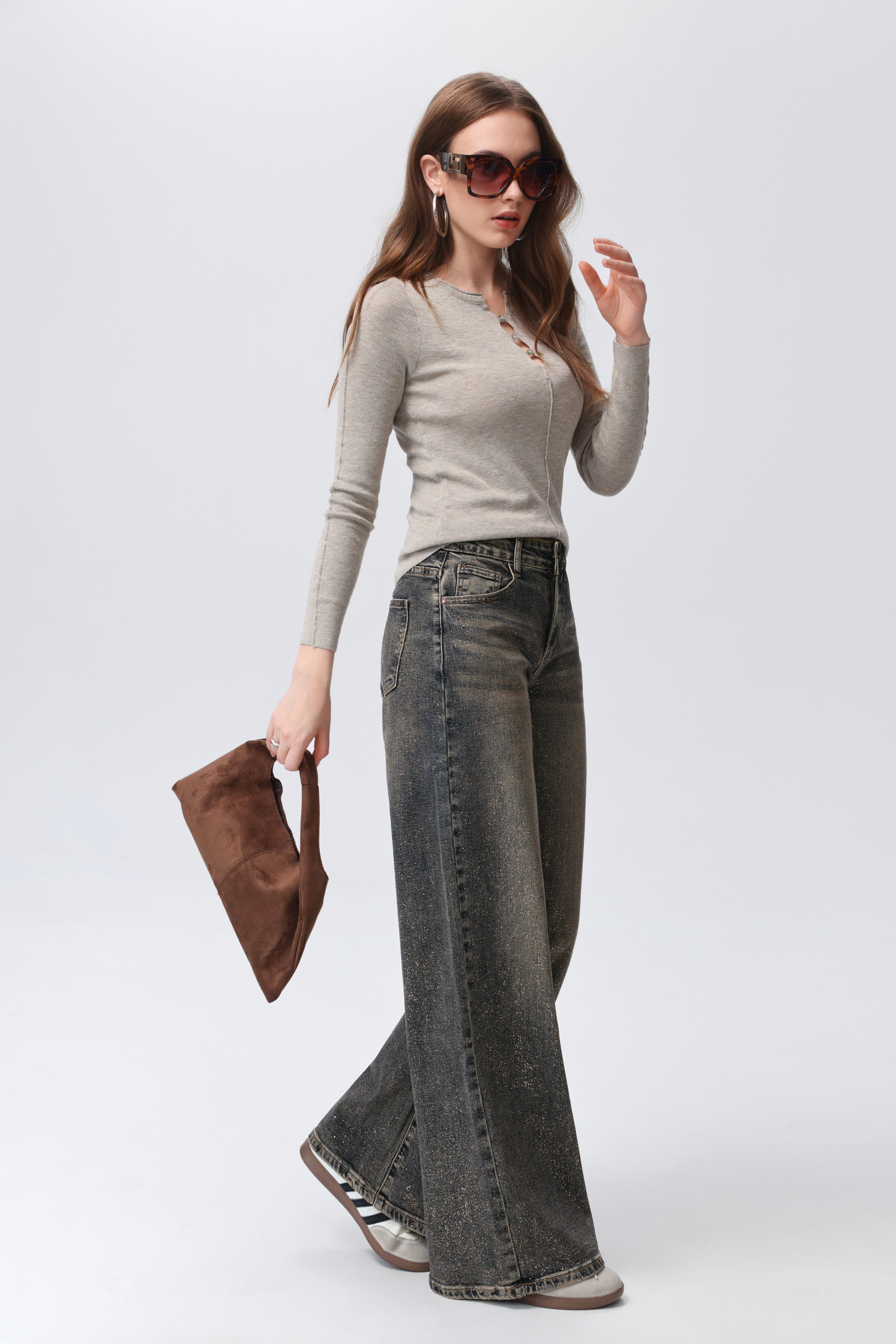 Wholesaler Sarah John - Wide leg sequin jeans