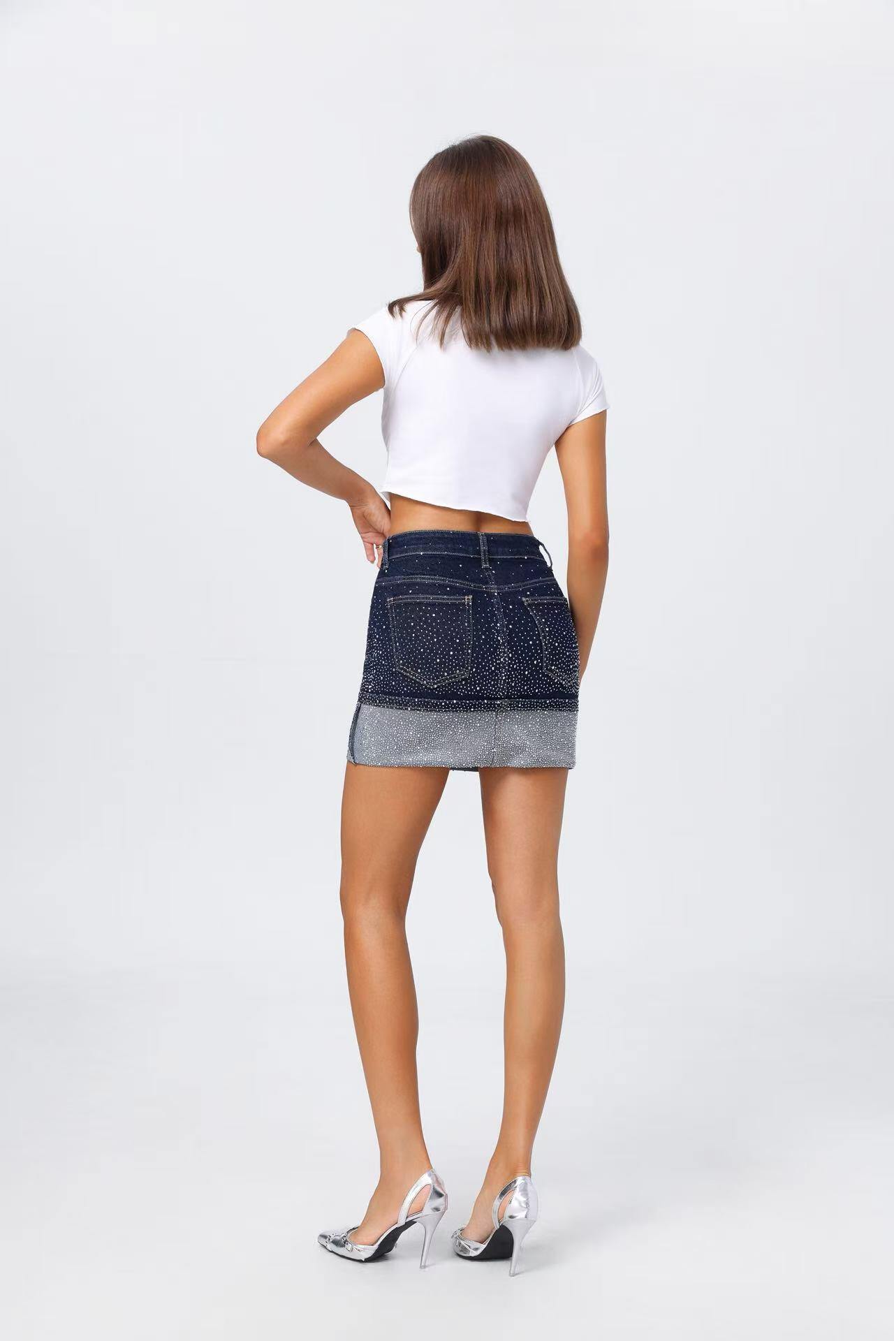 Mayorista Sarah John - Falda vaquera con strass