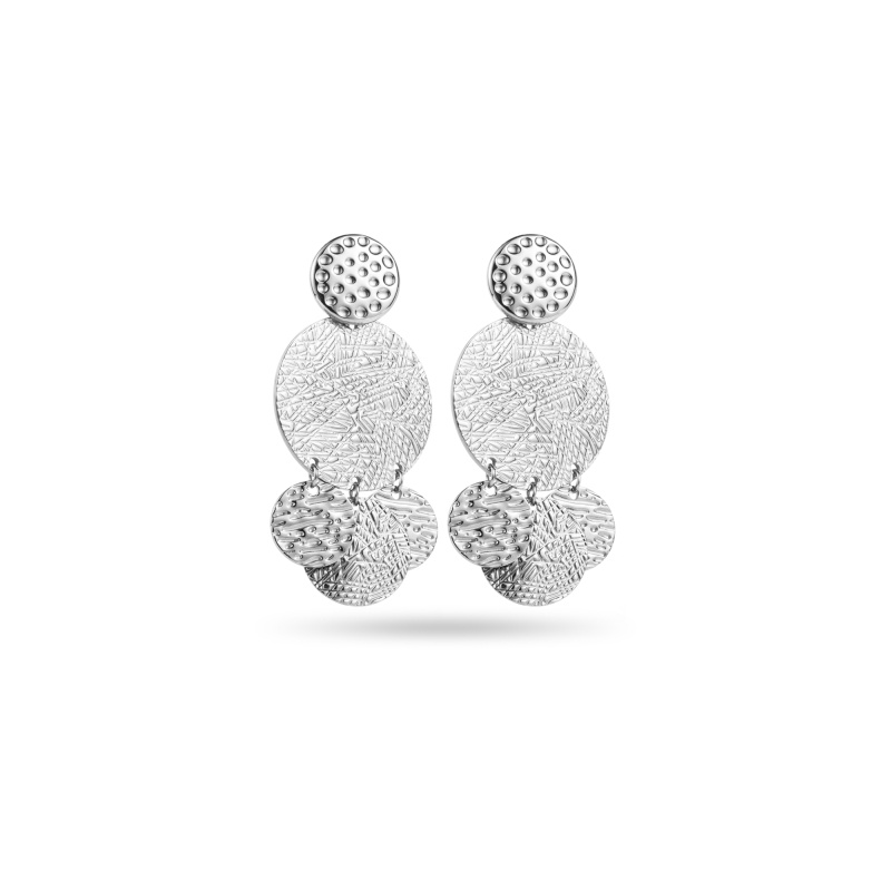 Wholesaler Satine - Hammered Multi Circle Drop Earrings