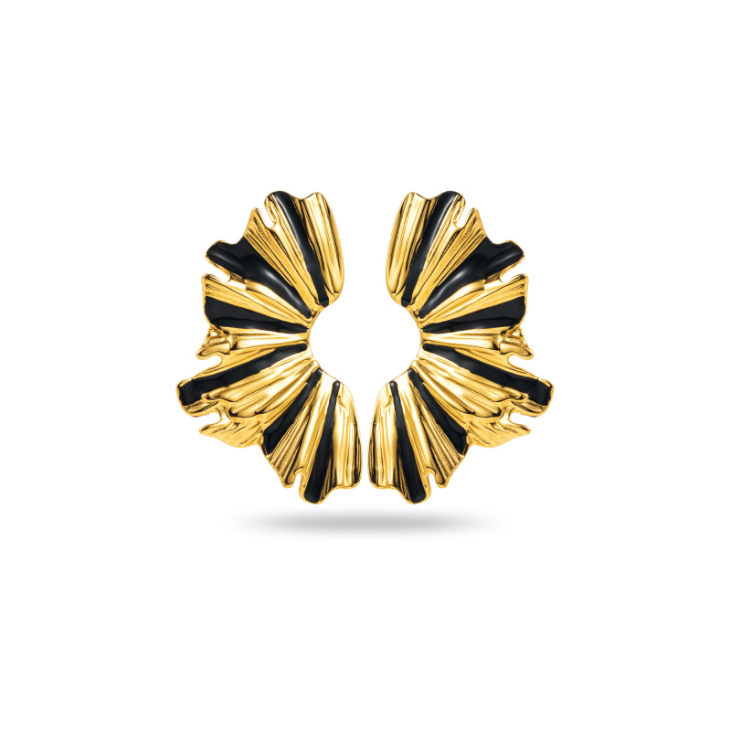 Wholesaler Satine - Half Circle Earrings with Colorful Drapes