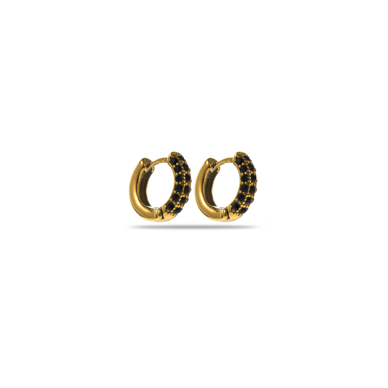 Wholesaler Satine - Mini Hoop Earrings with Colored Rhinestones