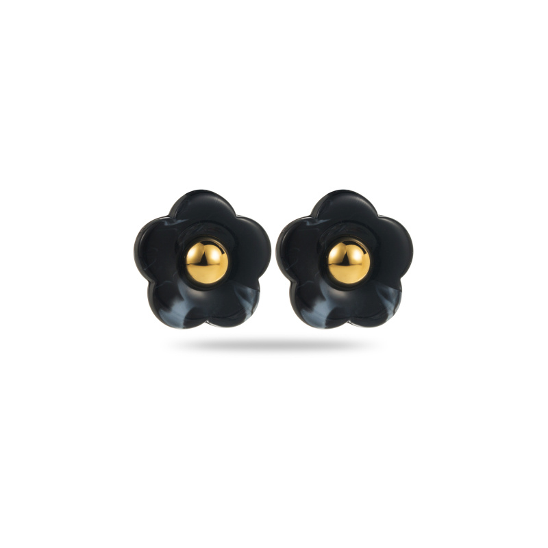 Wholesaler Satine - Marbled Flower Earrings