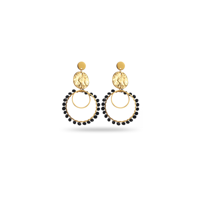 Wholesaler Satine - Circles and Natural Stone Earrings