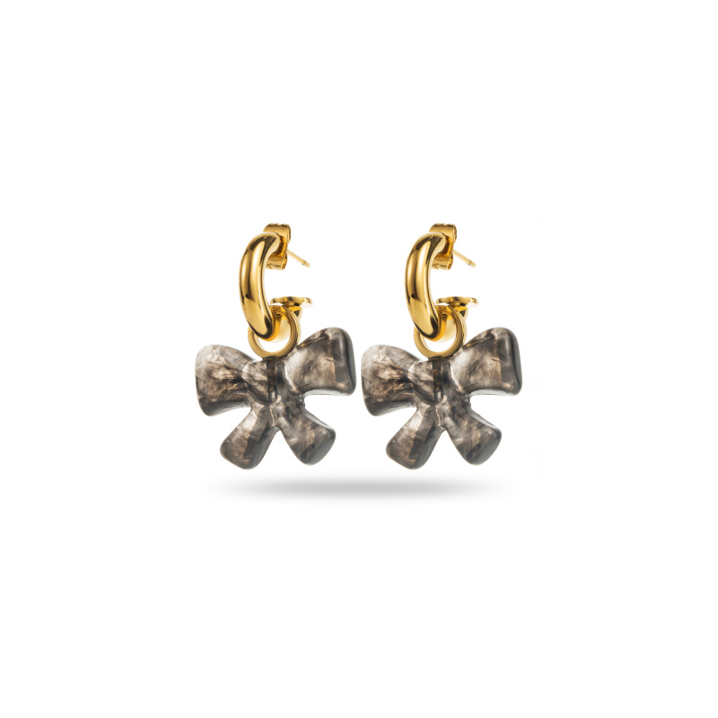 Wholesaler Satine - Mini Hoop Earrings with Colorful Knot