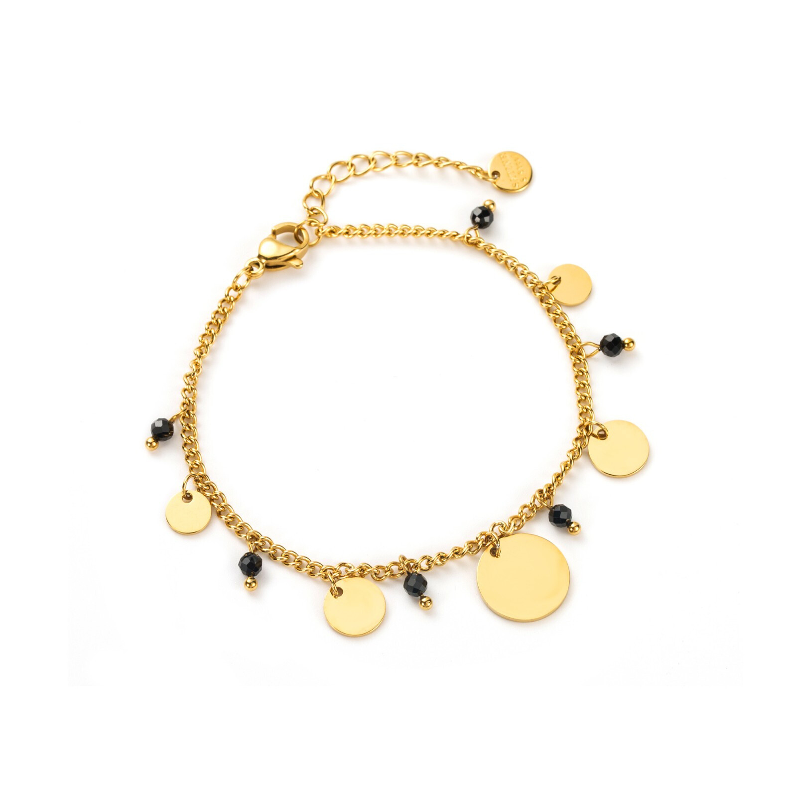 Wholesaler Satine - Pendant mesh bracelet with pearls of mother -of -pearl and stone