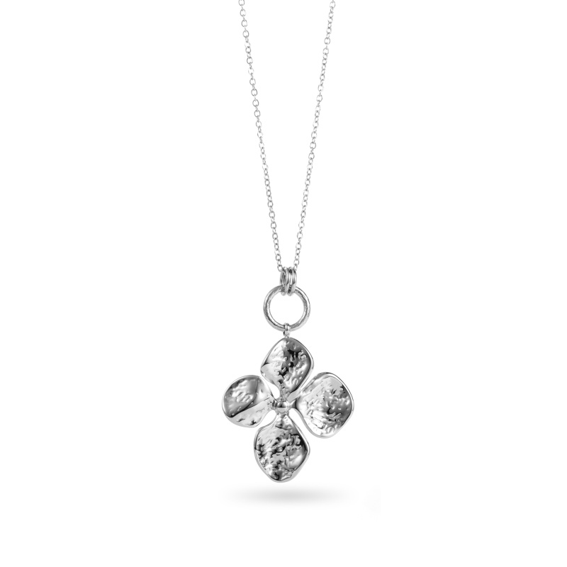 Wholesaler Satine - Hammered Flower Long Necklace