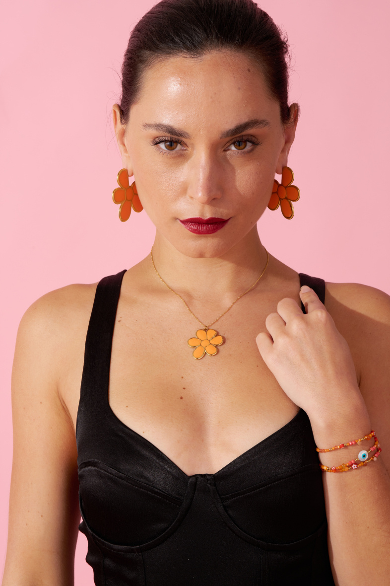 Wholesaler Satine - Colorful “Playful Flower” Pendant Necklace
