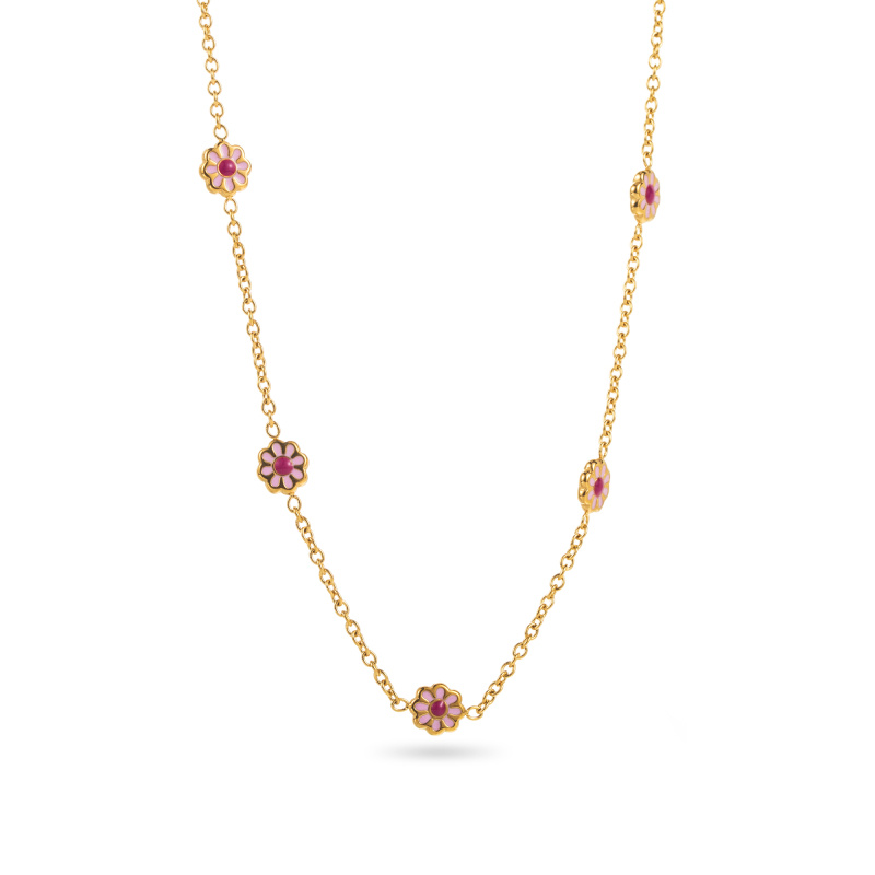 Wholesaler Satine - Farandole Necklace of Mini Daisy Flowers