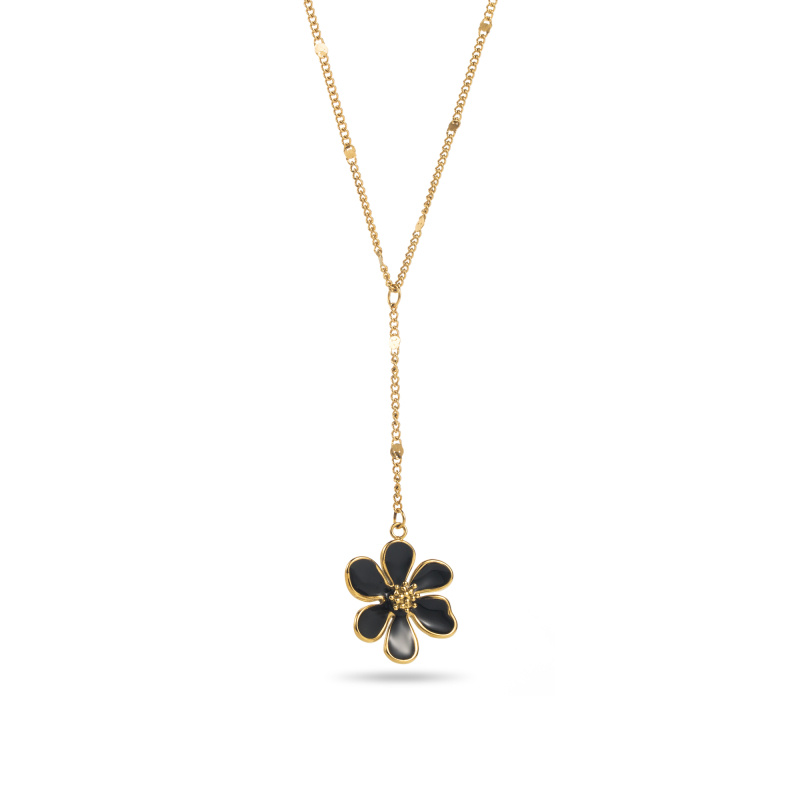 Wholesaler Satine - Flower Y Long Necklace with Colorful Petals