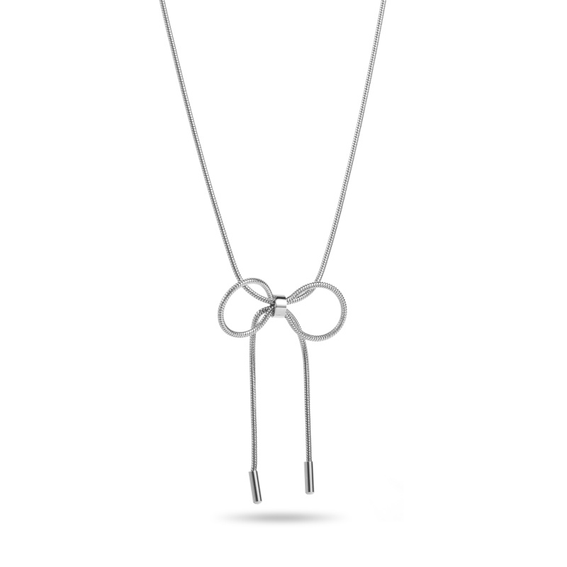 Wholesaler Satine - Omega Mesh Necklace with Knot Pendant