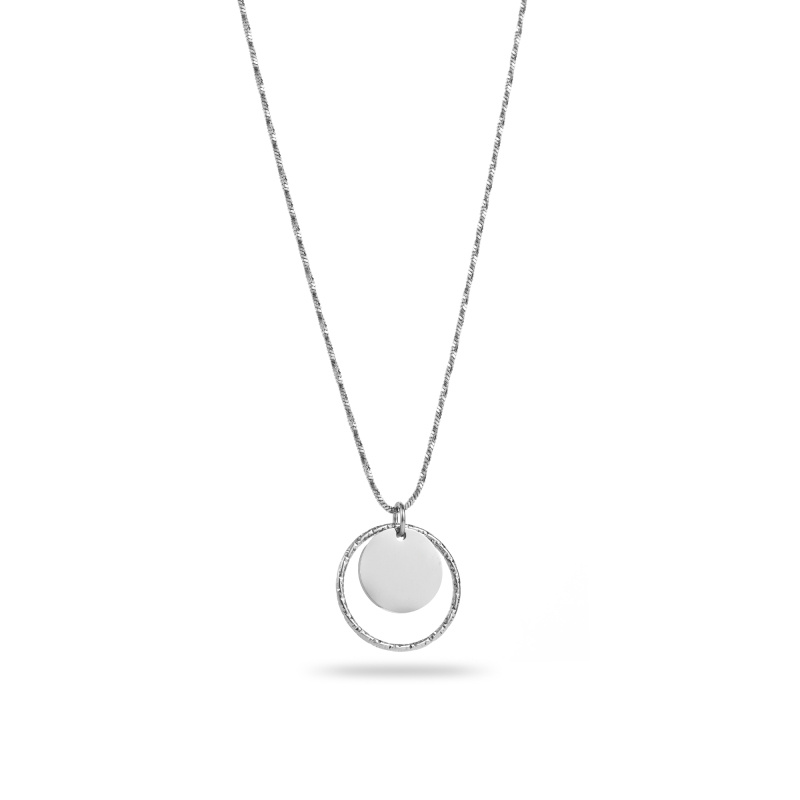 Wholesaler Satine - Mesh Ring Pendant Necklace with Tassel