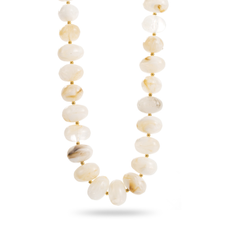 Wholesaler Satine - Large Natural Stone Beads Necklace