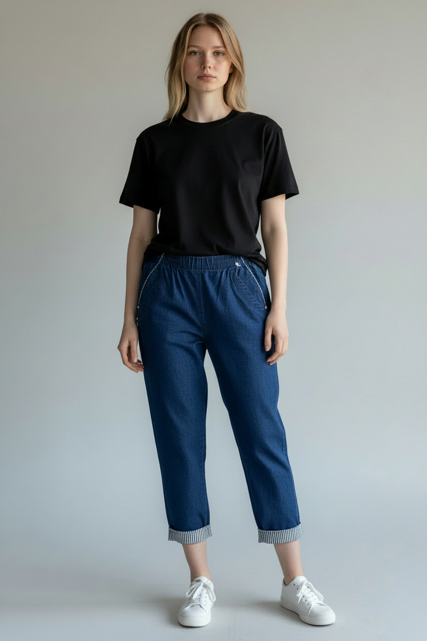 Großhändler Saturne Paris - Big Size Exclusive - K1005 Capri-Jeans