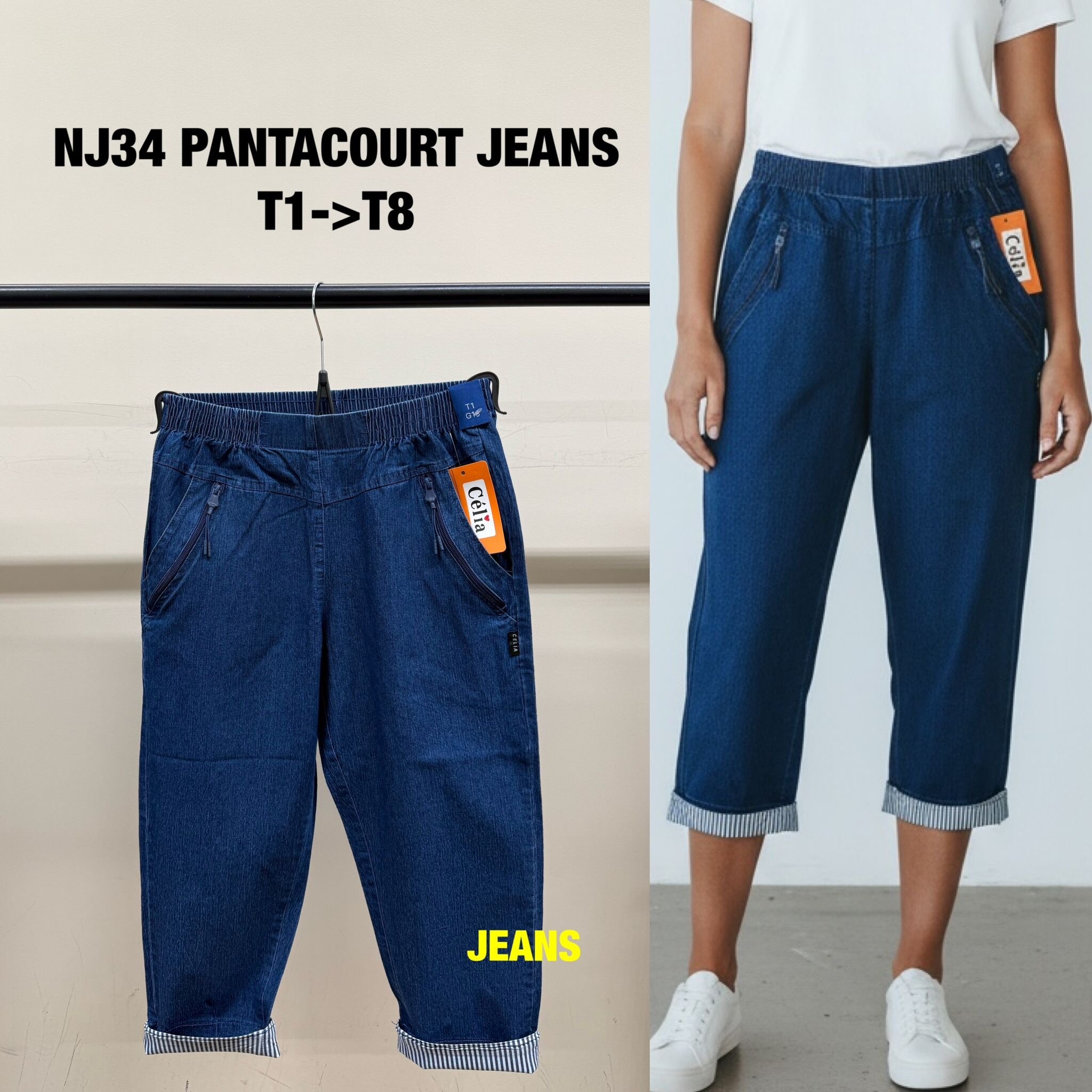 Großhändler Saturne Paris - Big Size Exclusive - NJ034 Capri-Jeans