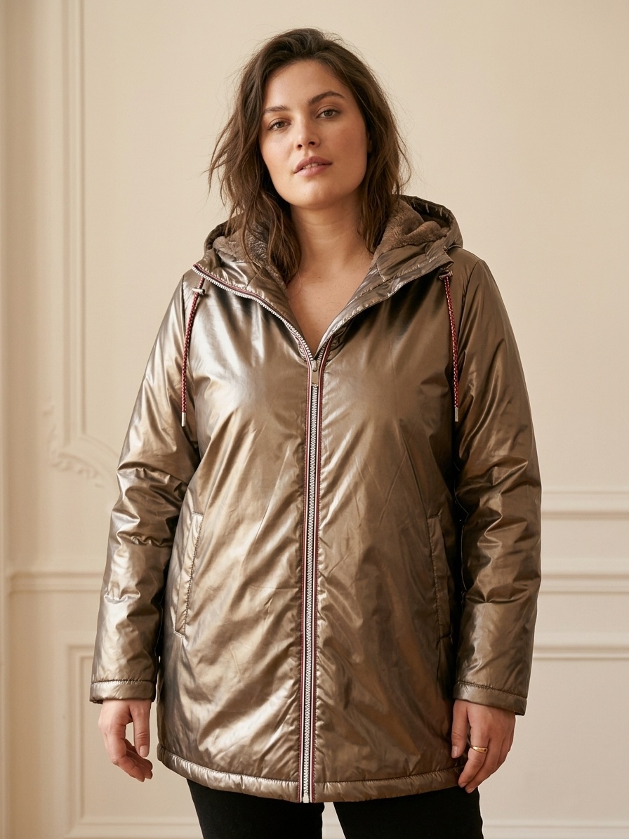 Grossista Saturne Paris - Big Size Exclusive - Parka Taglie Forti con Cappuccio Rimovibile – Fodera Imbottita – Dalla taglia 38 alla 56