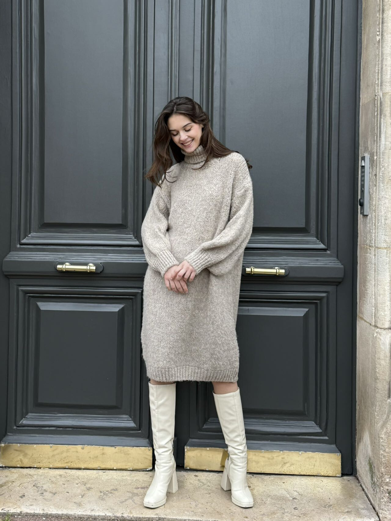 Wholesaler SAVANA - Turtleneck dress with alpaca