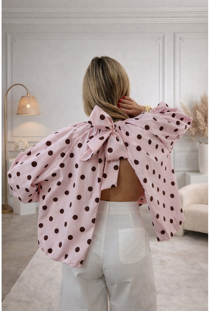 Grossista Schilo-Jolie - BLUSA A POIS CON SCHIENA SCOPERTA MOLTO TRENDY