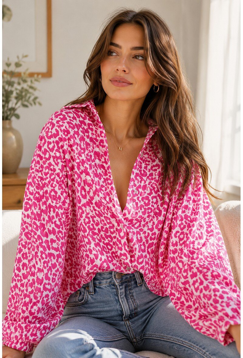 Mayorista Schilo-Jolie - CAMISA DE GASA DE ALGODÓN LEOPARDO