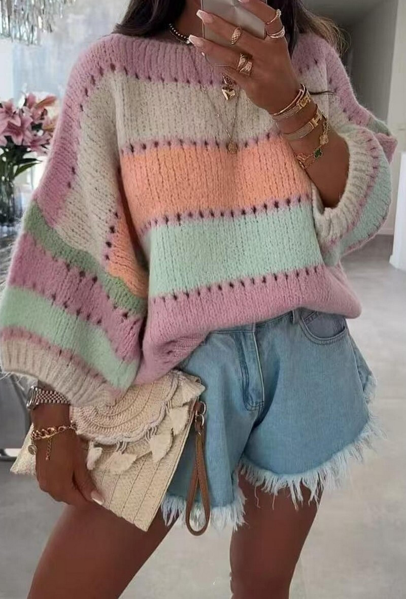 Grossista Schilo-Jolie - MAGLIONE IN LANA MORBIDA MANICHE CORTE