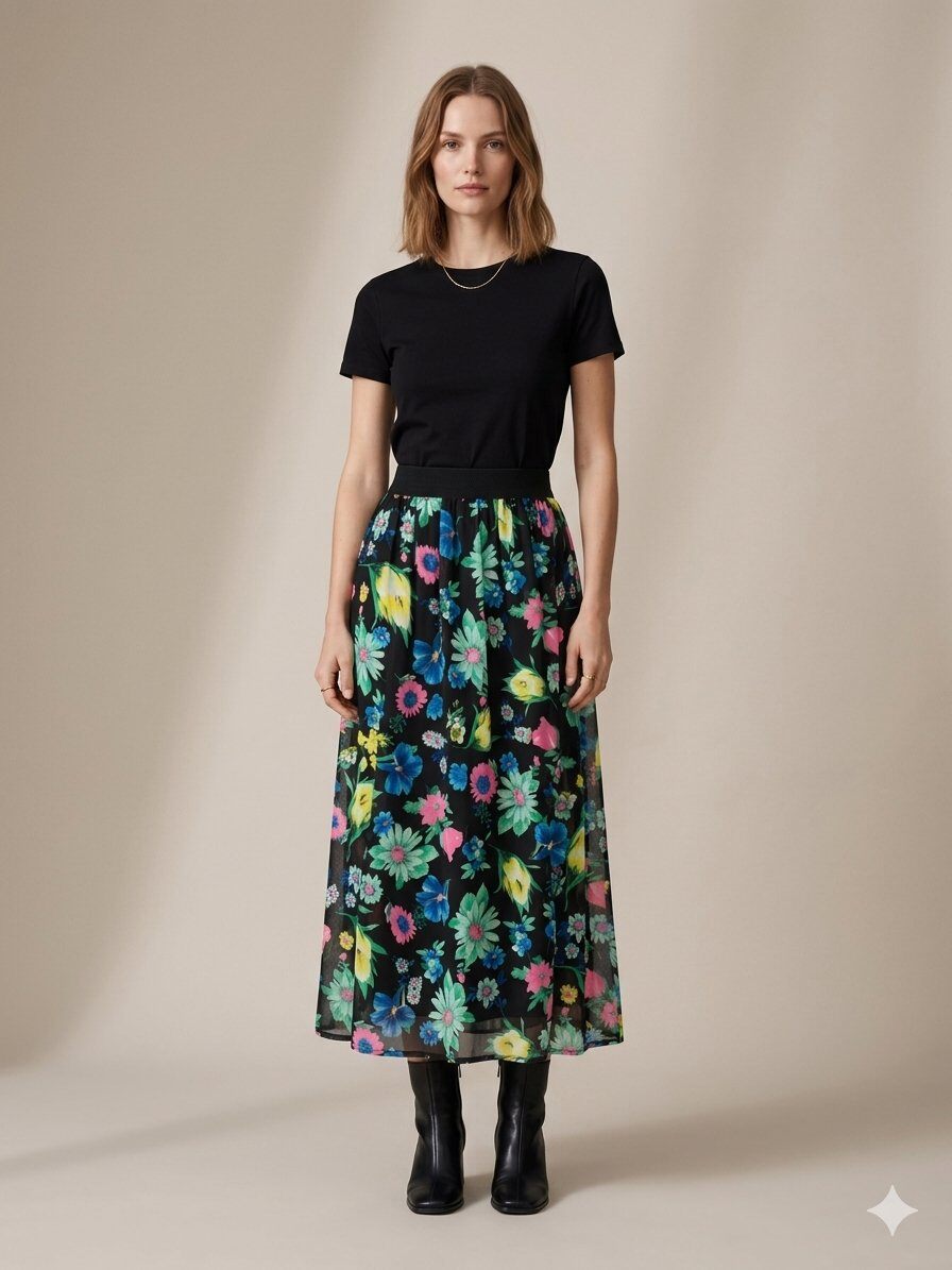 Wholesaler SEBO PARIS - PRINTED SKIRT IN GEORGETTE FABRIC