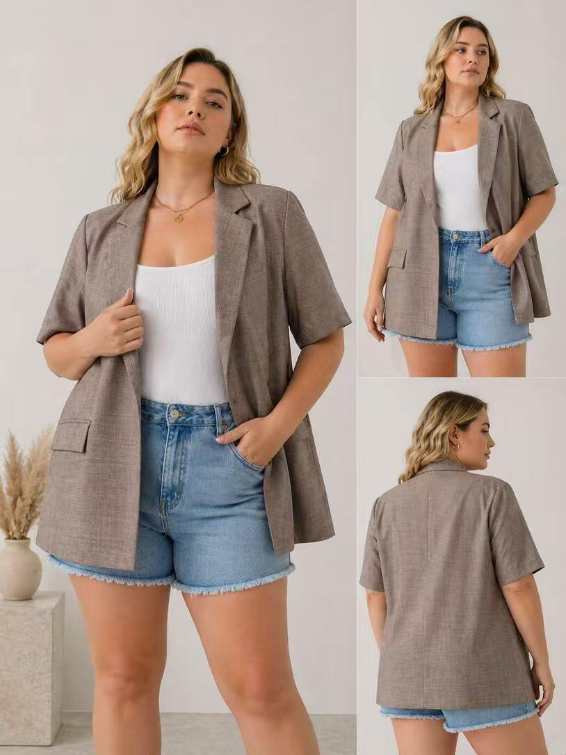 Großhändler See Modern Grandes Tailles - Kurzarm-Blazer
