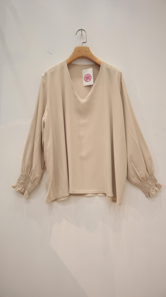 Wholesaler See Modern Grandes Tailles - Vintage sleeve v-neck blouse