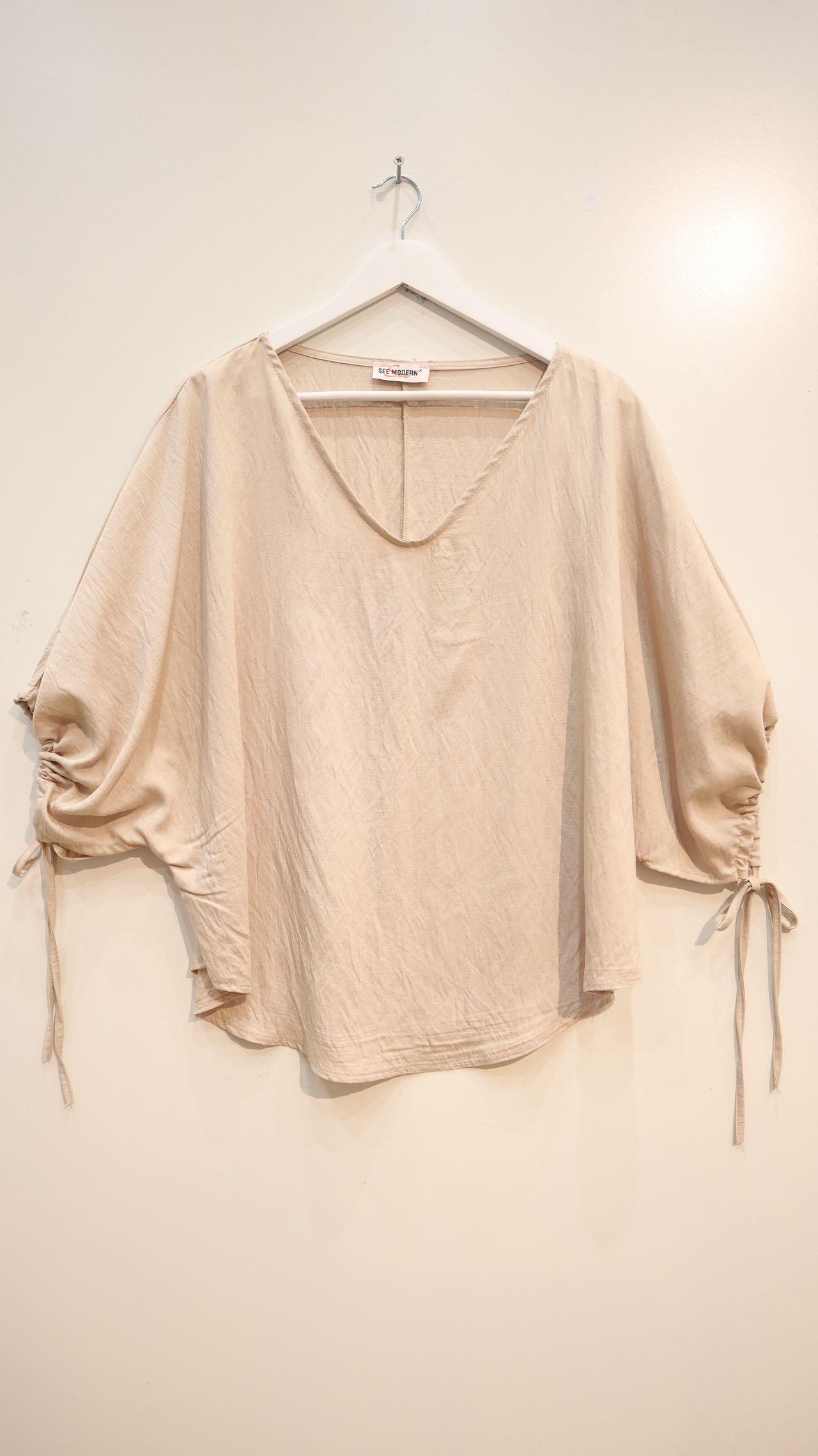 Großhändler See Modern Grandes Tailles - Weite Bluse mit tiefem V-Ausschnitt
