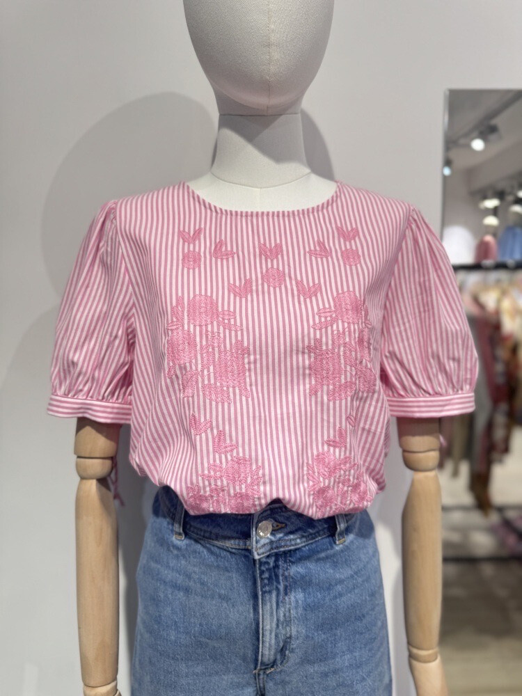 Grossiste Seelly - Blouse rayée en broderie