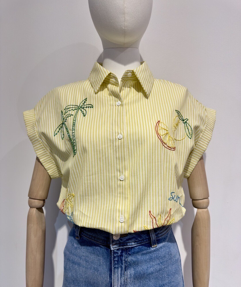 Grossiste Seelly - Blouse rayée brodée