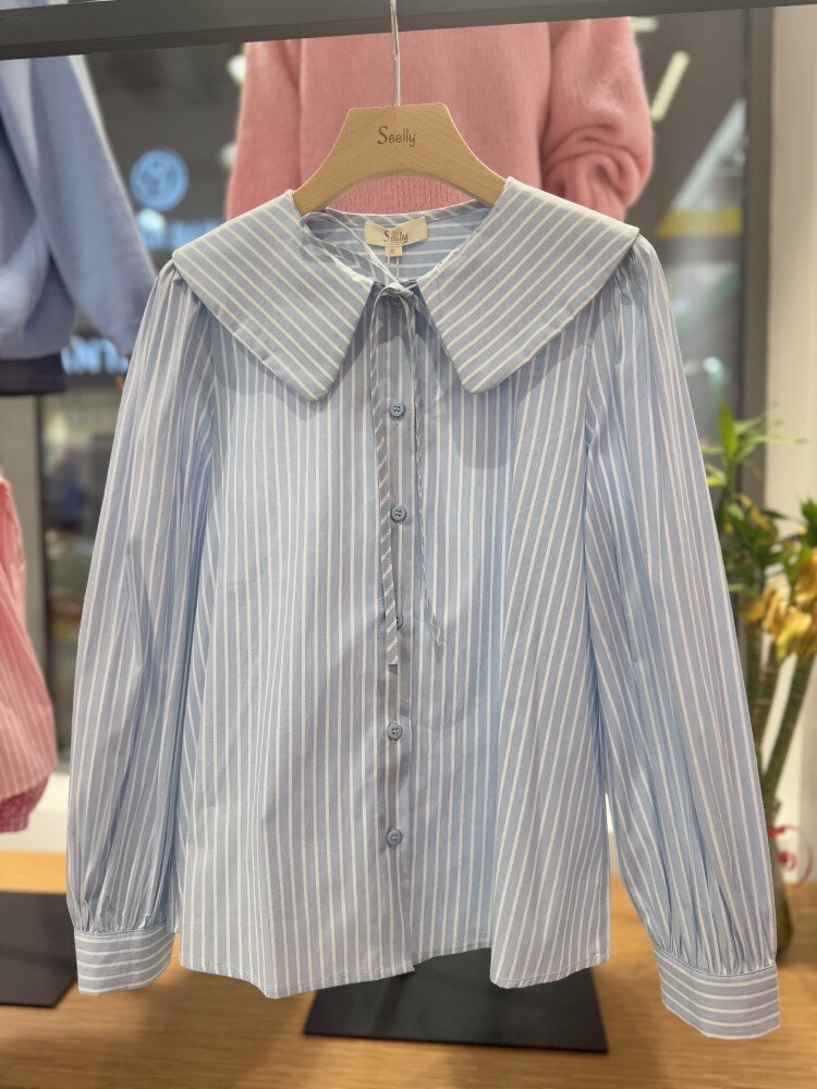 Grossiste Seelly - Blouse rayure col claudine