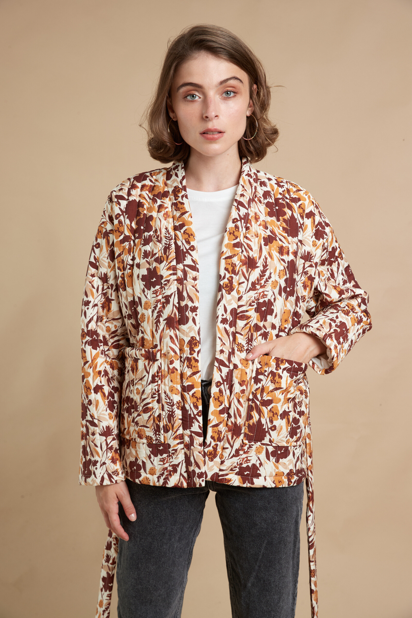 Grossiste Seelly - Manteau imprimé avec ceinture