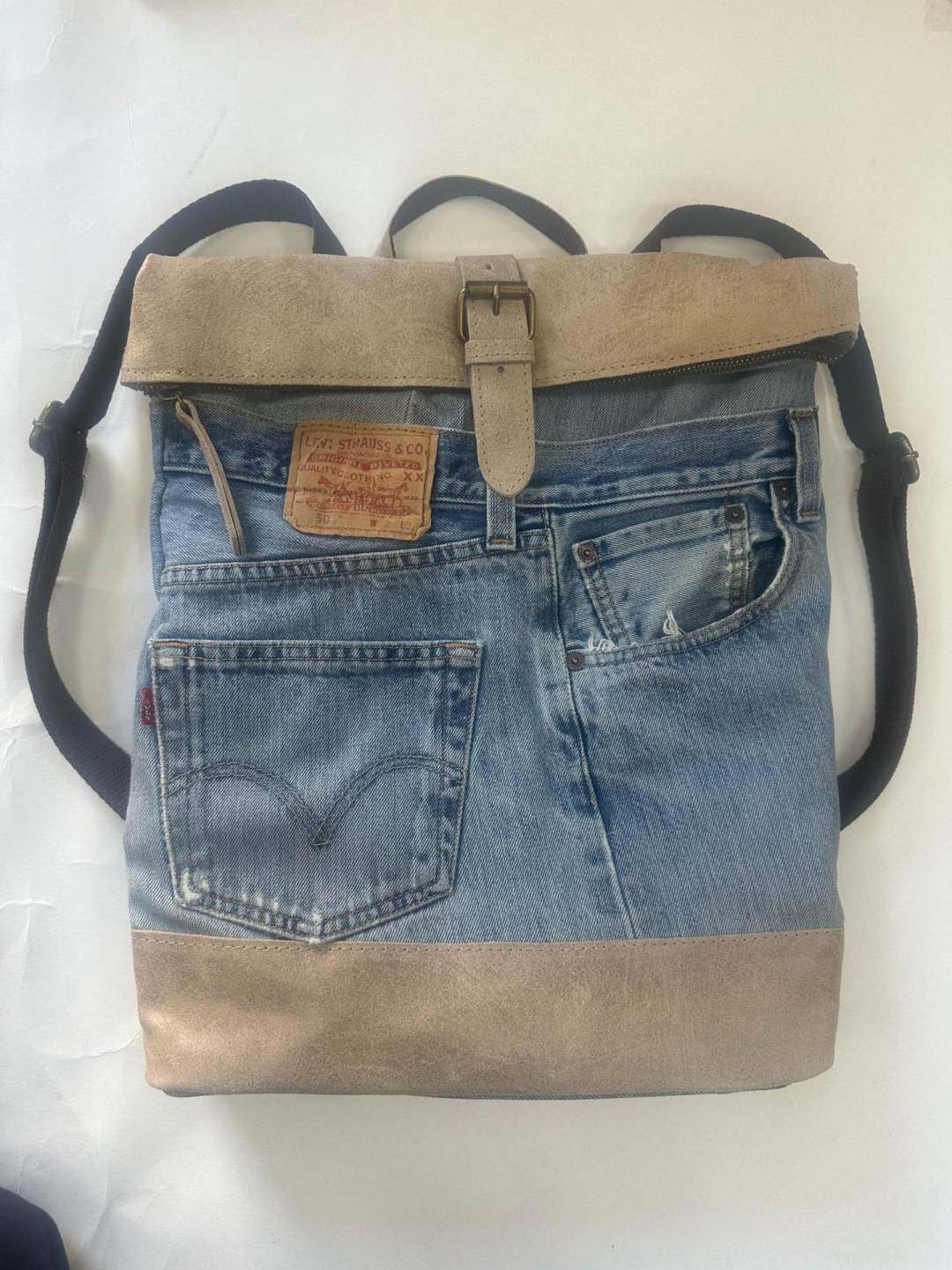 Grossiste SELINA & CO - SACS À DOS UNISEXE EN JEAN ET CUIR VÉRITABLE