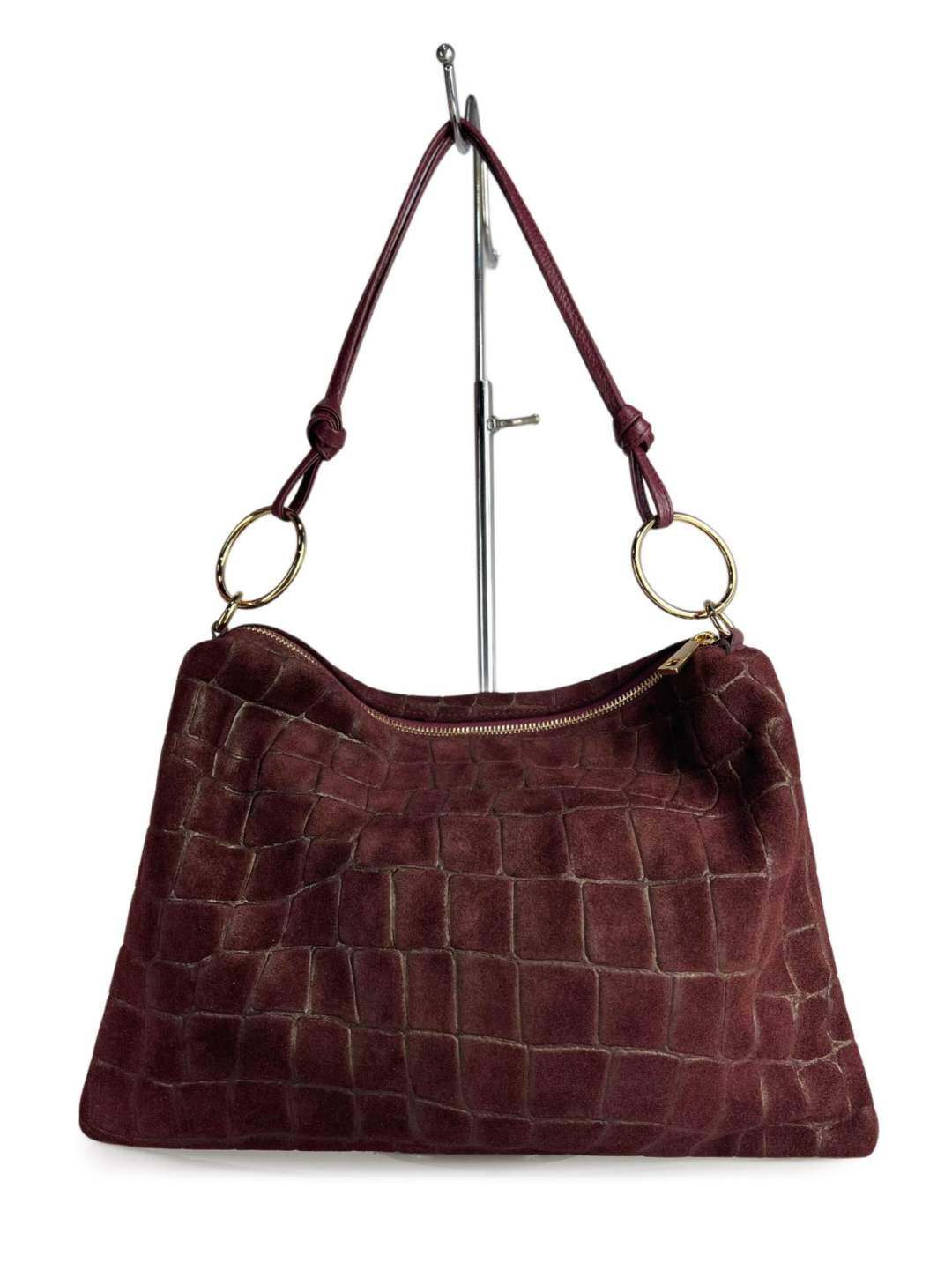 Wholesaler SELINA & CO - LARGE SUEDE BAG WITH CROCO PRINT MADE IN ITALY