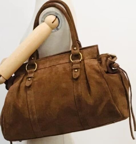 Wholesaler SELINA & CO - Maxi bag in genuine suede leather made in Italy