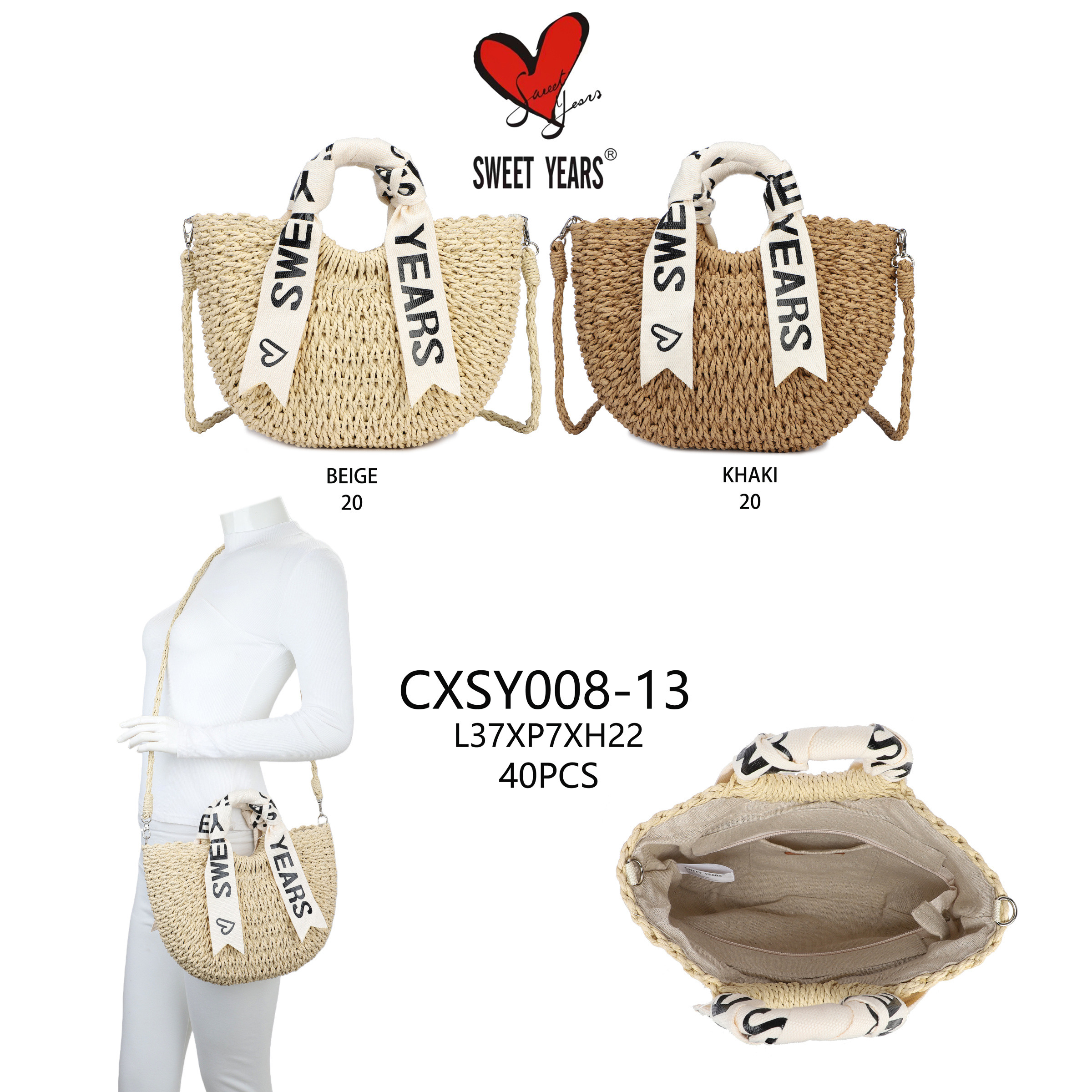 Wholesaler SELINA & CO - MEDIUM STRAW BAG