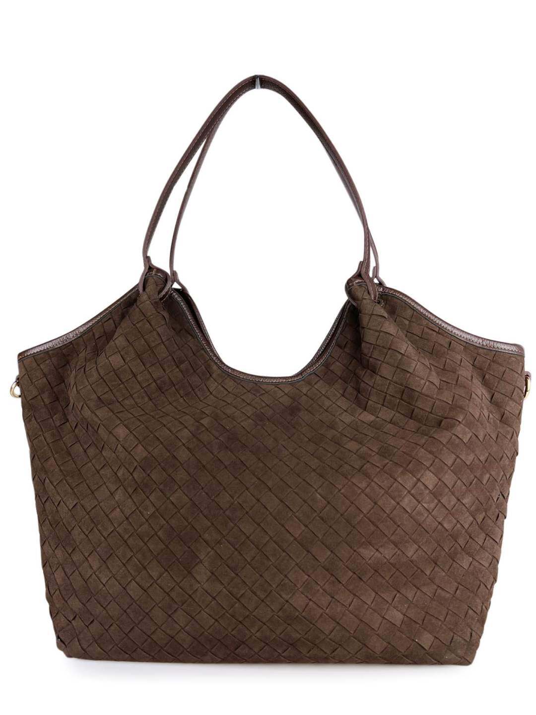 Grossista SELINA & CO - Maxi shopper in suede scamosciata intrecciato made in Italy