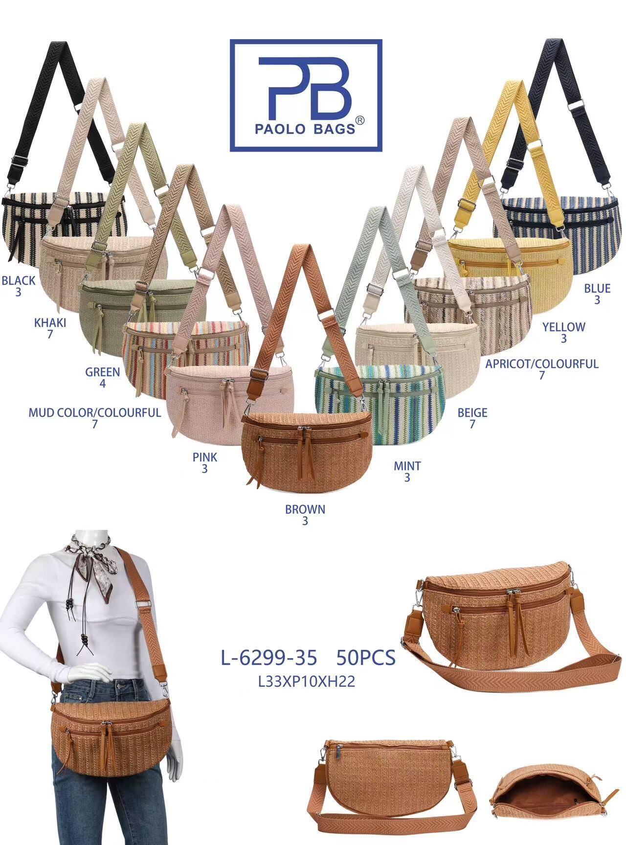 Wholesaler SELINA & CO - Raffia belt bags with 2 zippers