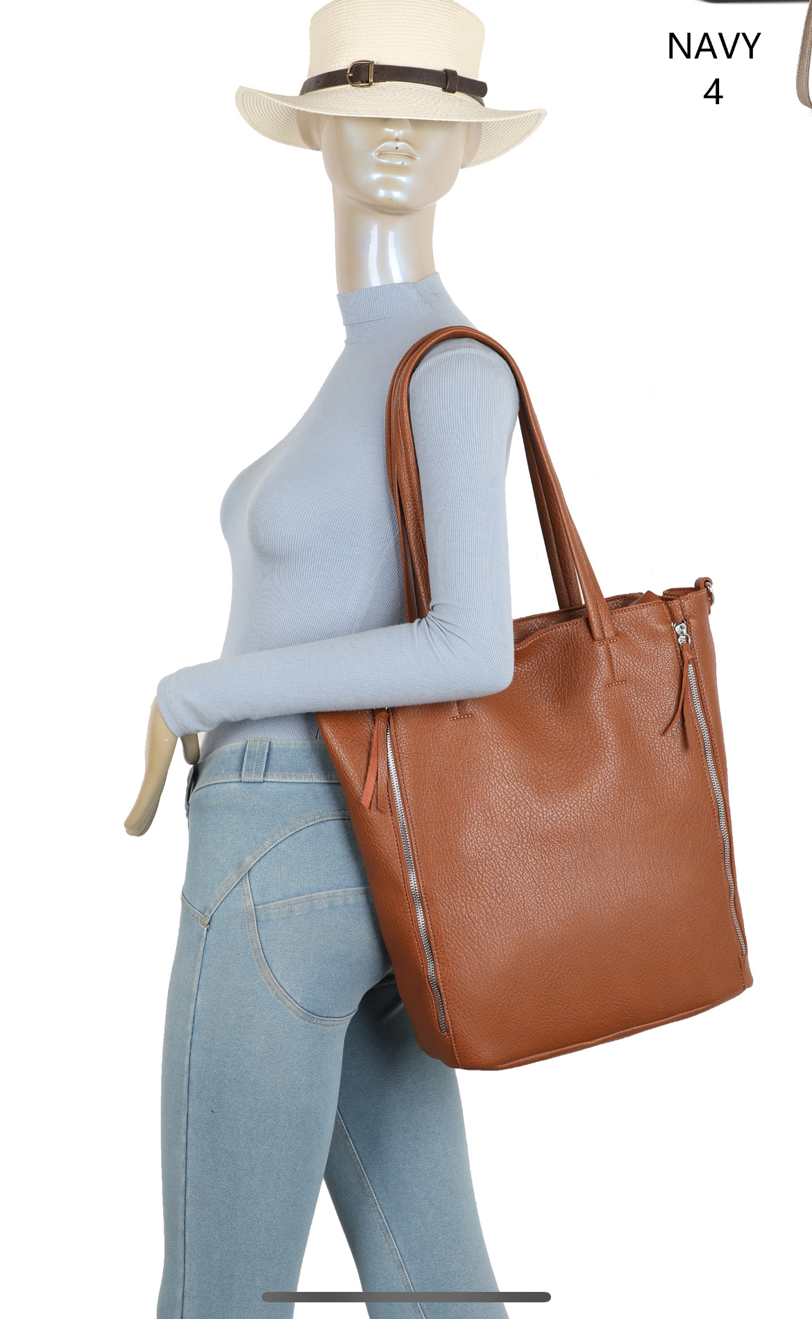 Wholesaler SELINA & CO - SHOPPING BAG WITH 4 SIDE ZIPPERS