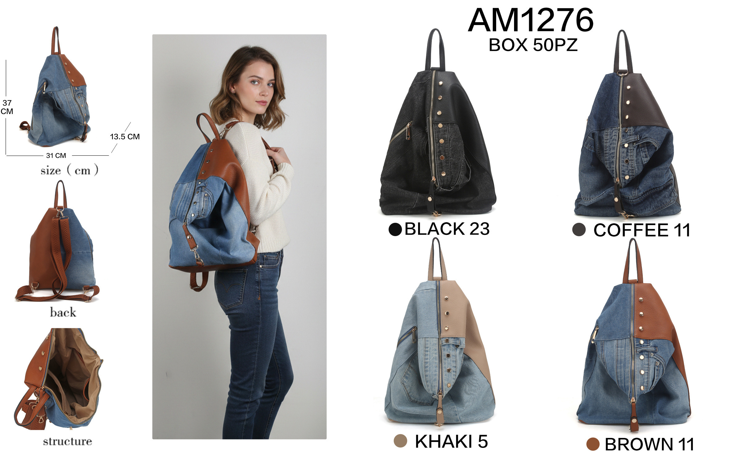 Wholesaler SELINA & CO - DENIM BACKPACK