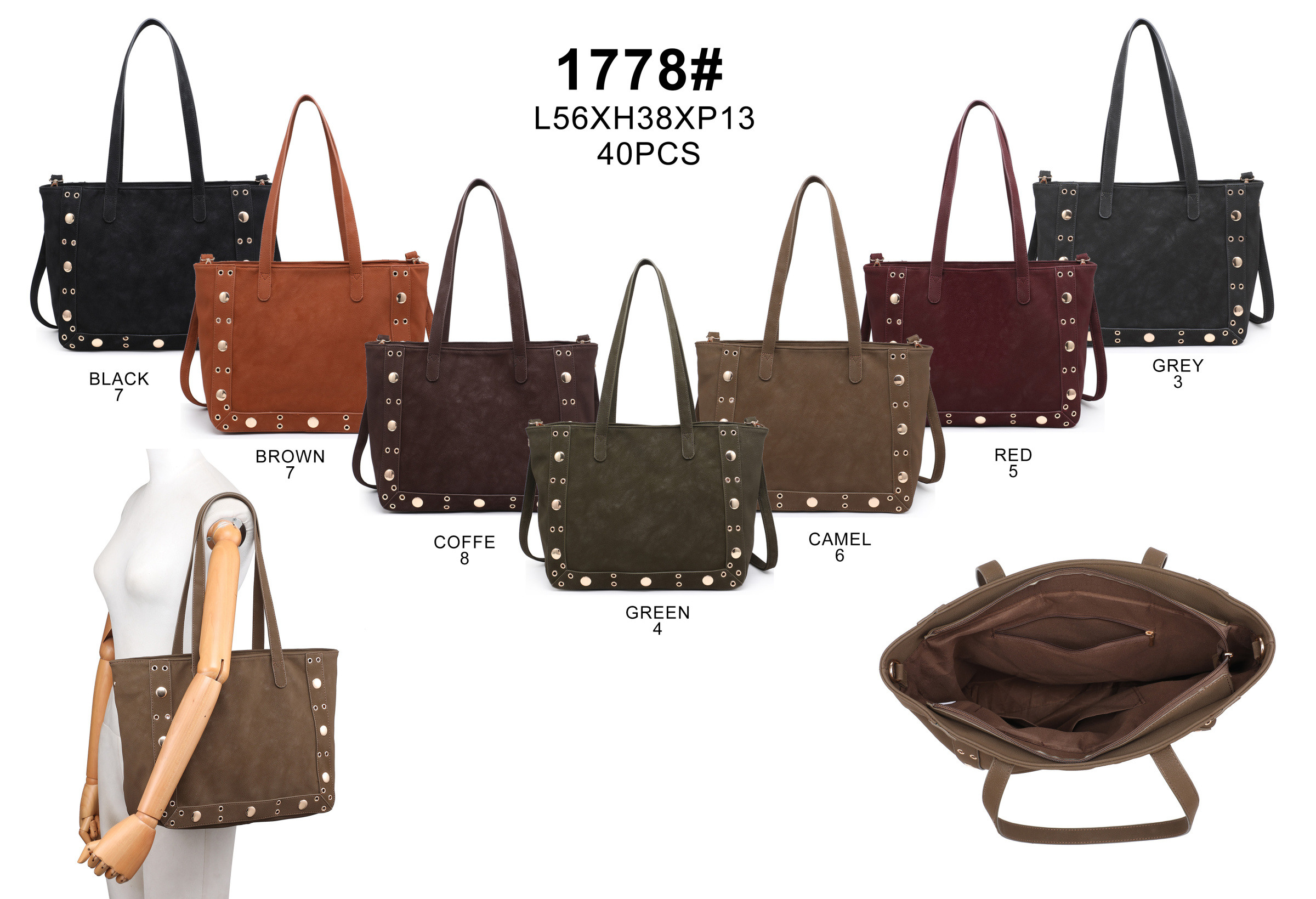 Wholesaler SELINA & CO - Large bag with studs