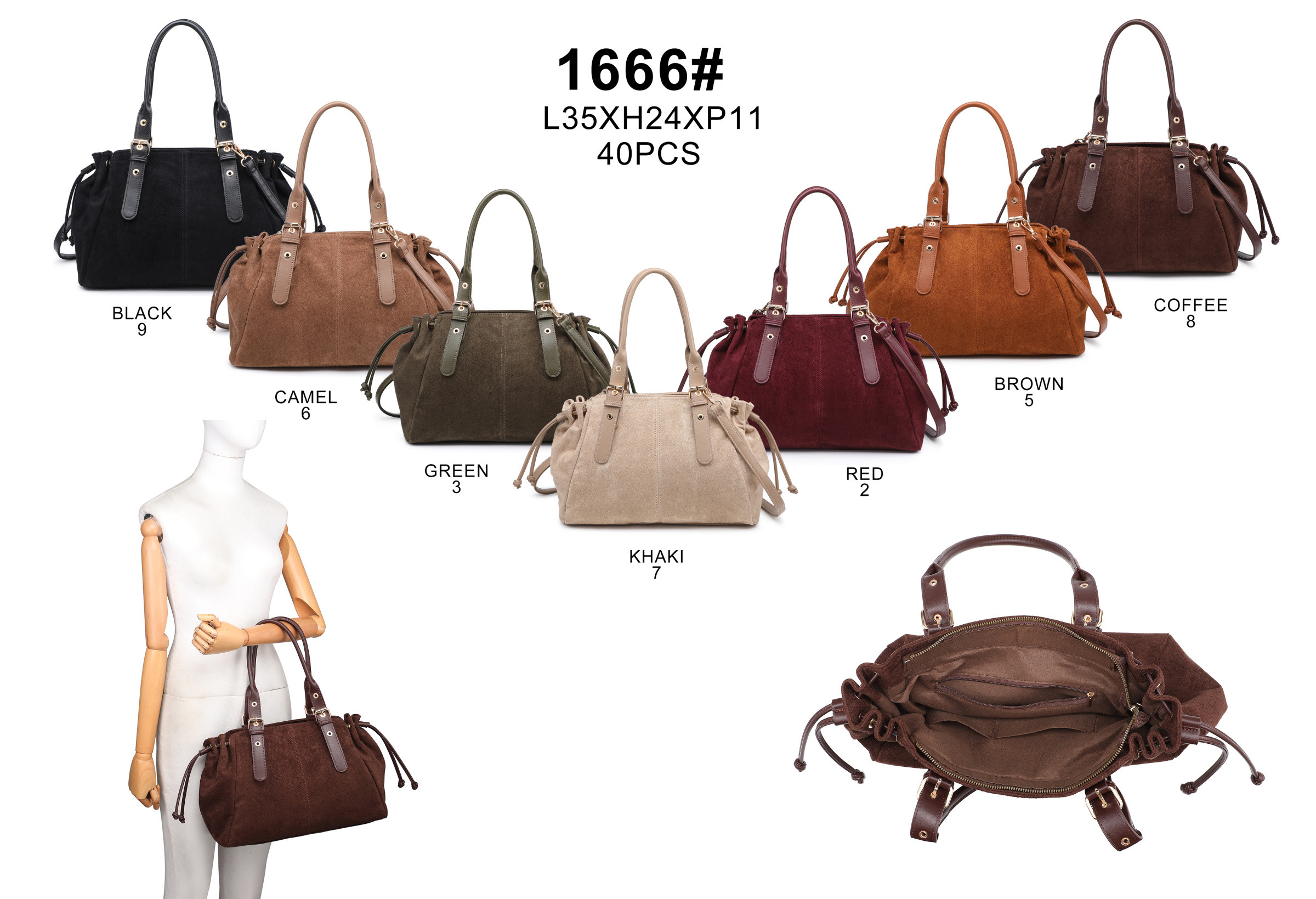 Wholesaler SELINA & CO - Maxi suede leather bag