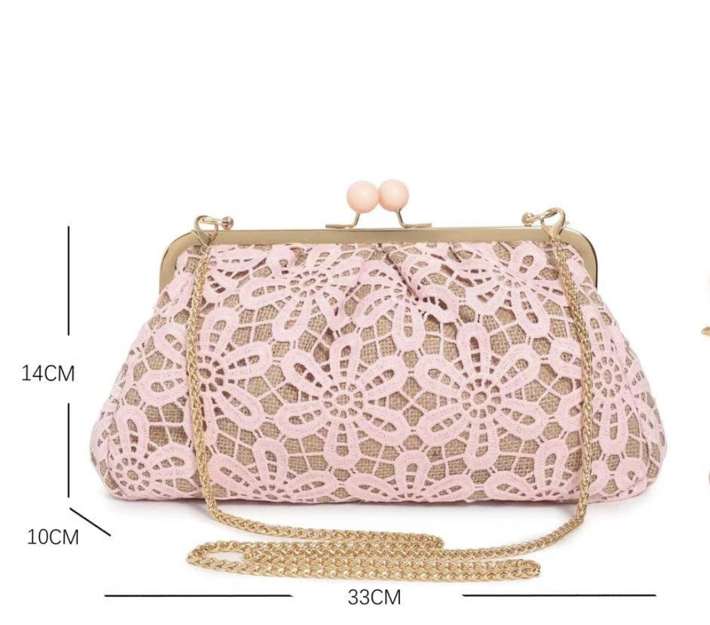 Mayorista SELINA & CO - BOLSO DE PAJA Y ENCAJE