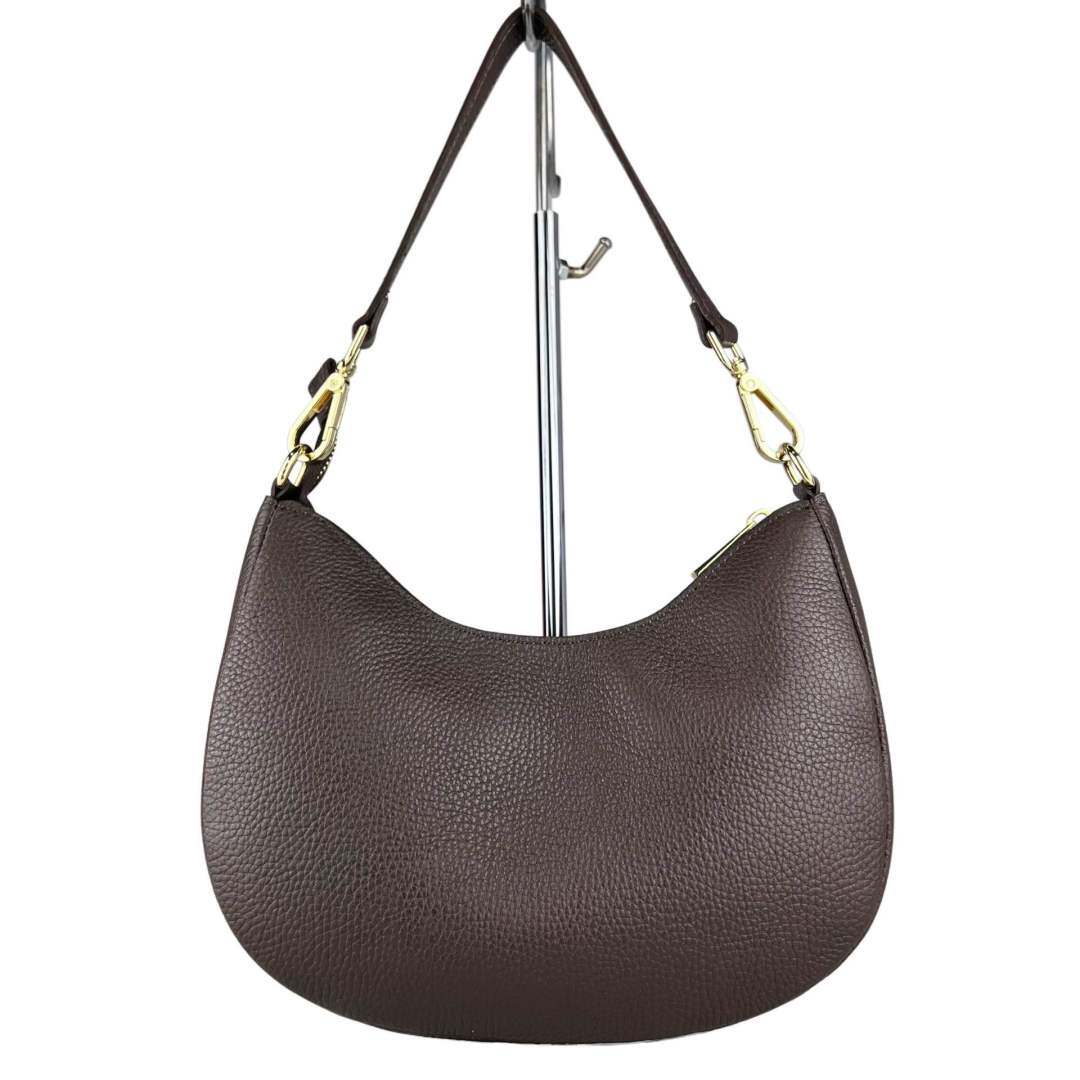 Grossista SELINA & CO - Borsa mezzaluna grande in vera pelle made in Italy