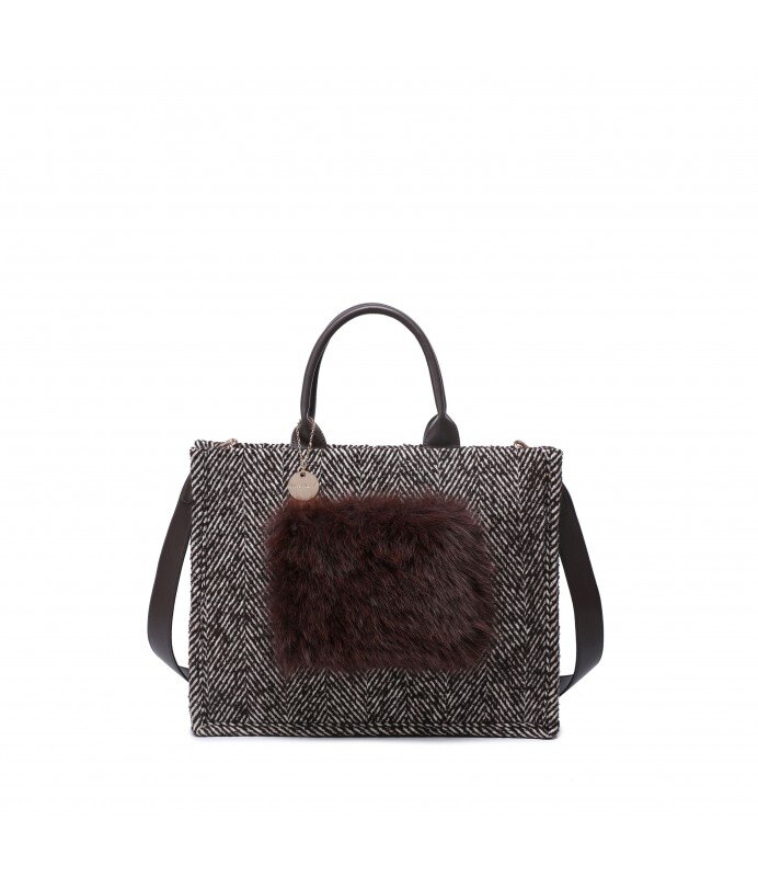 Wholesaler SELINA & CO - LARGE SHOPPING BAG WITH FUR