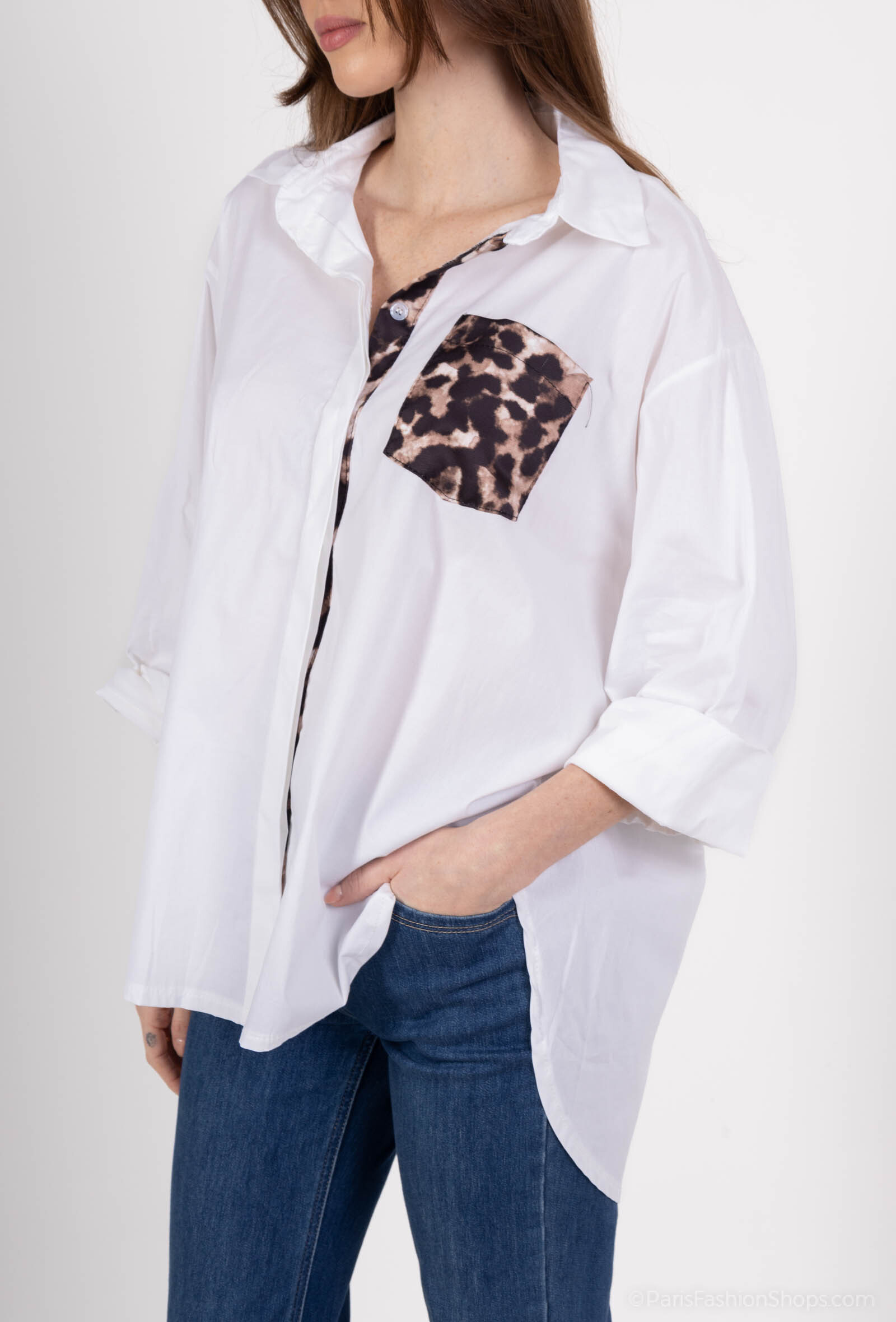 Wholesaler SEVEN SEPT - Shirt with large leopard pattern