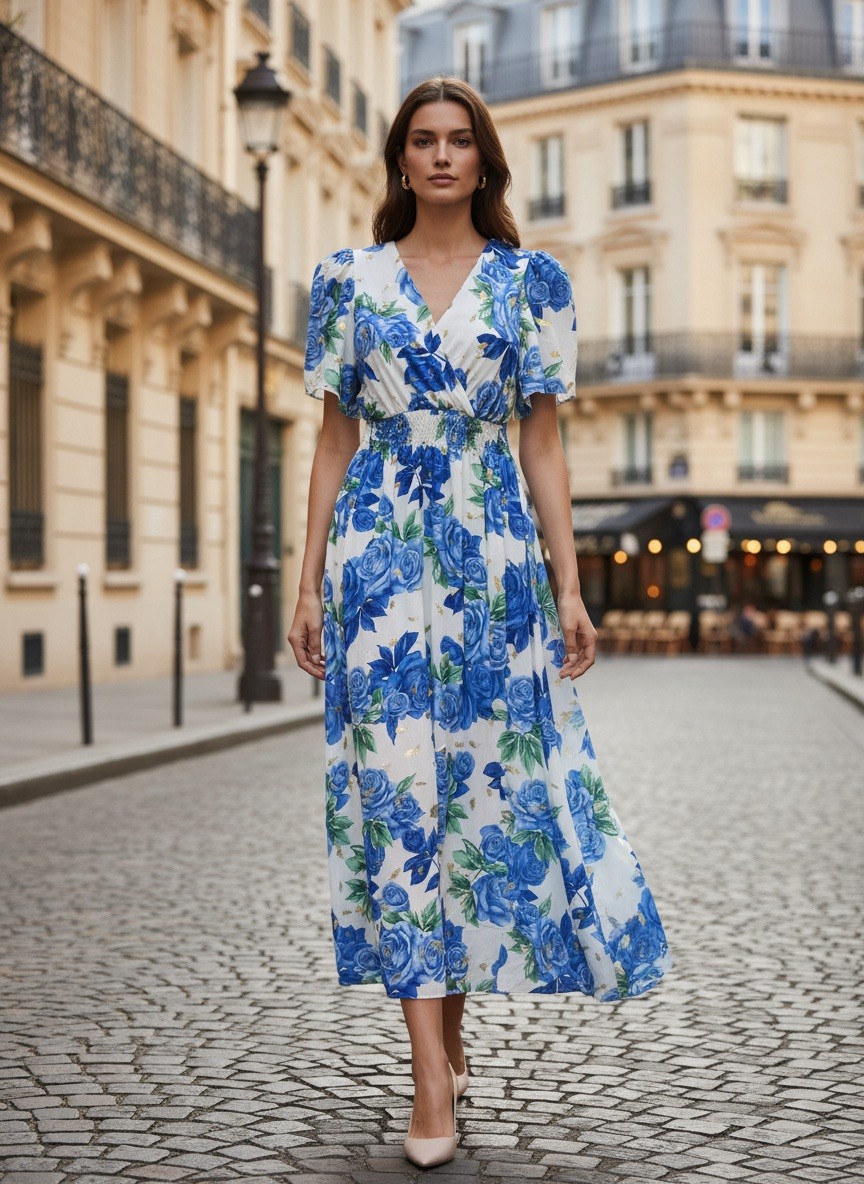 Mayorista SEVEN SEPT - Vestido con cuello en V