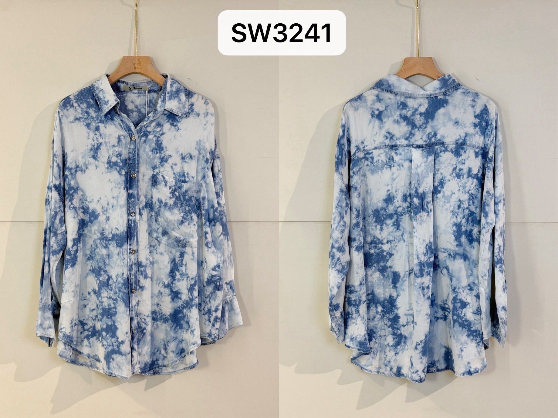 Grossista Sexy Woman - Processo di risciacquo unico, elegante e versatile, camicia a maniche lunghe.