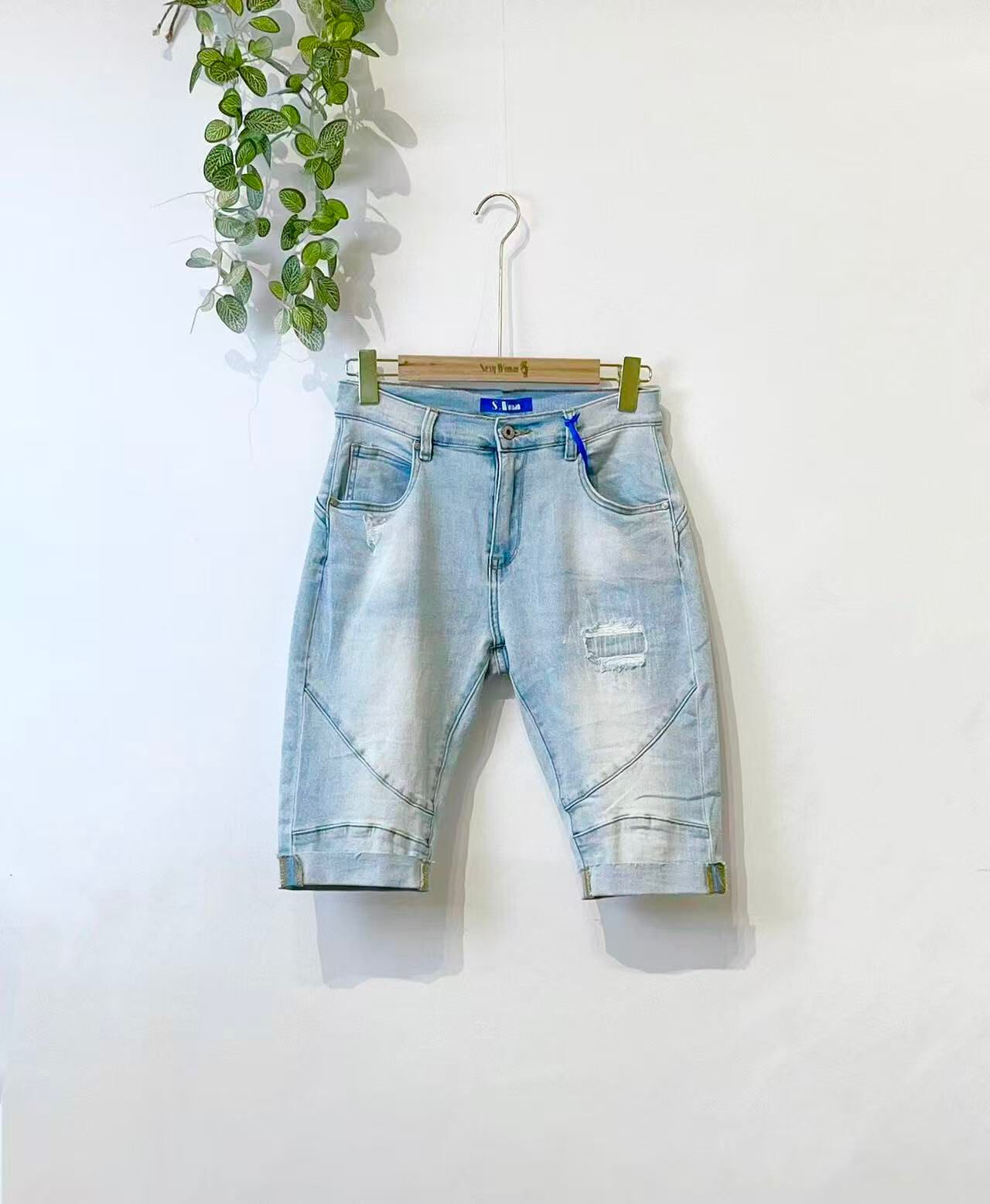 Grossiste Sexy Woman - Jean boyfriend bleu, design original, denim doux, style street
