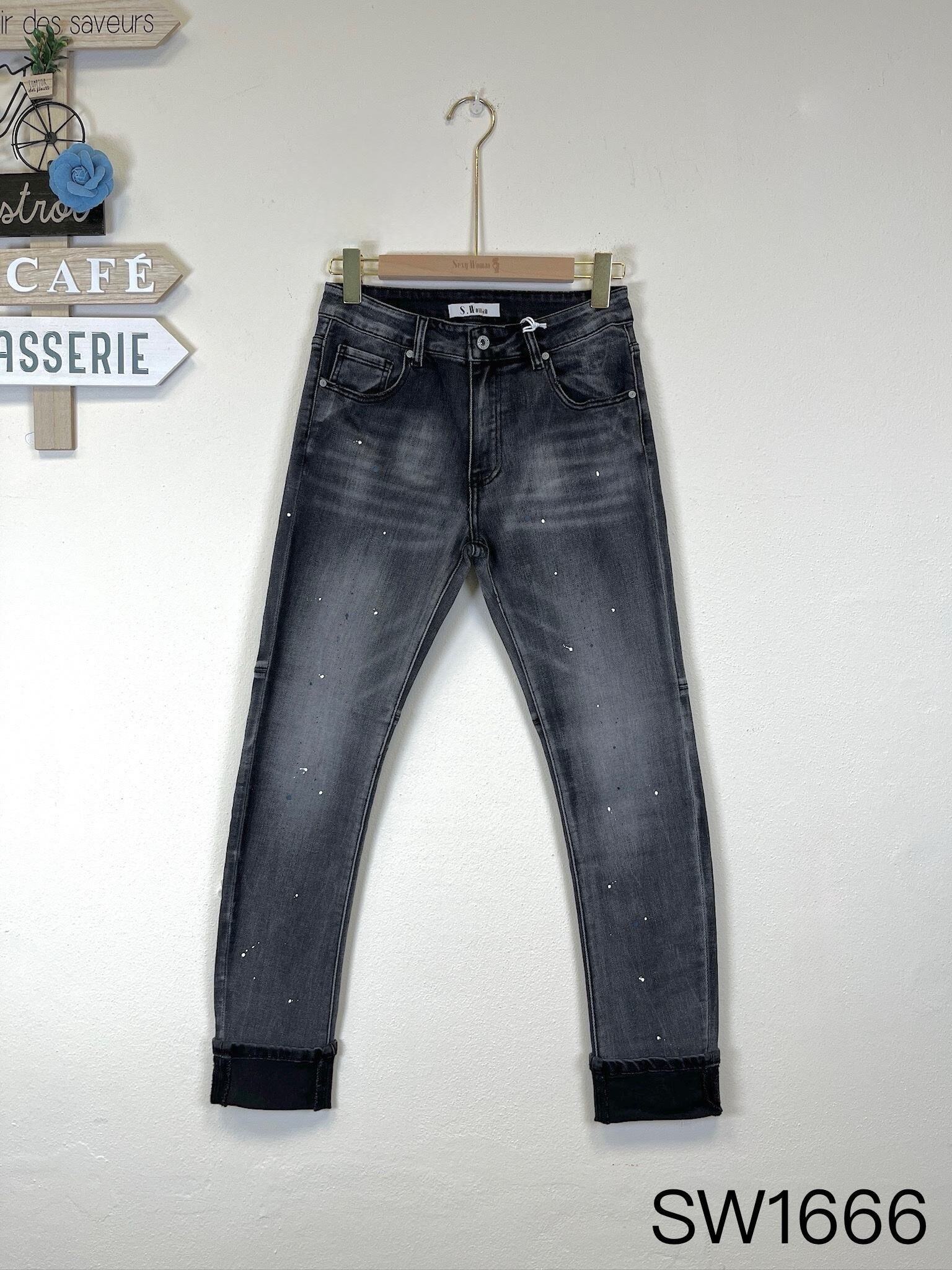 Großhändler Sexy Woman - Neuer Winterstil, lange schwarze Boyfriend-Jeans, modisch und vielseitig, weicher und bequemer Stoff