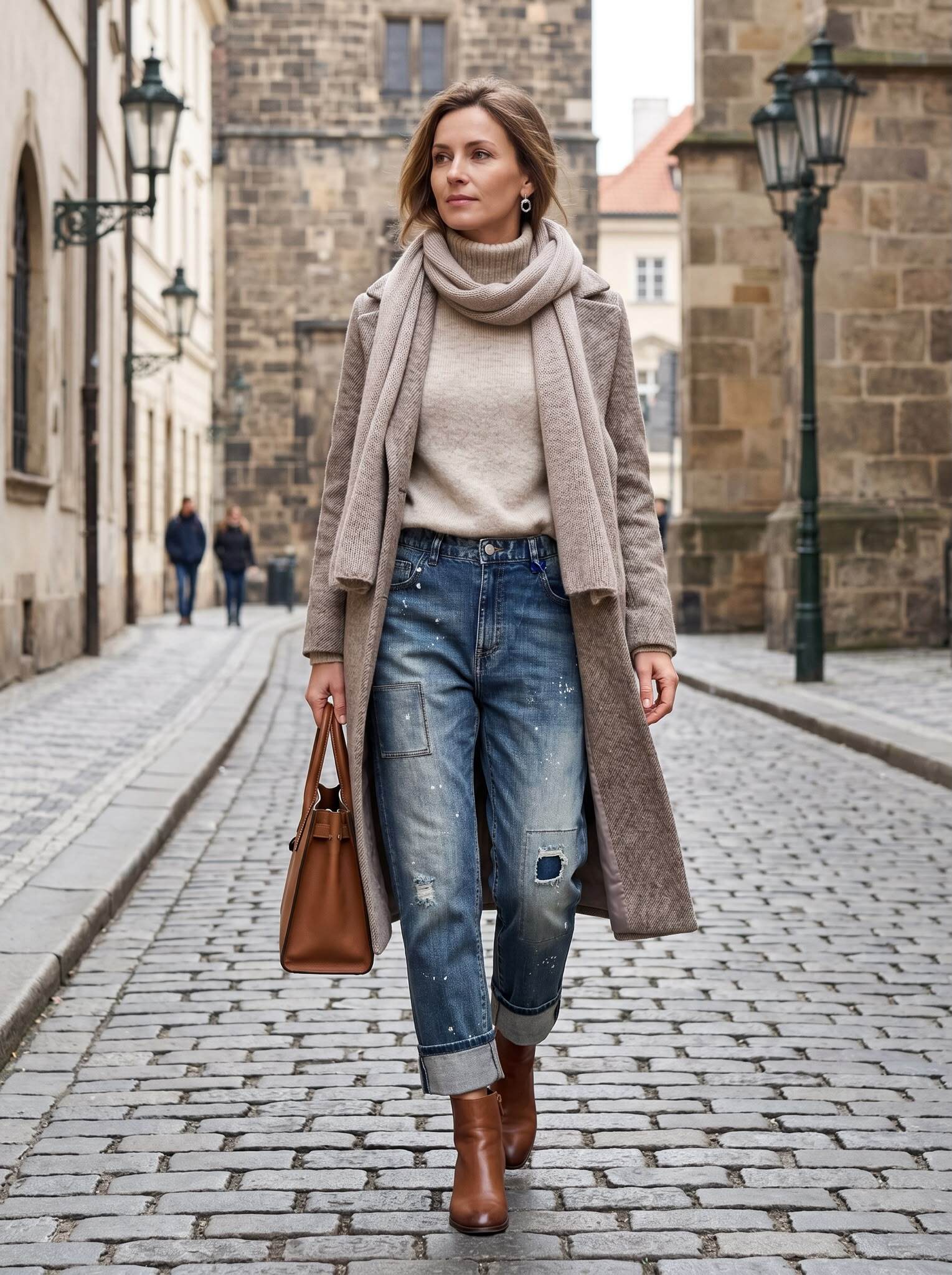 Wholesaler Sexy Woman - New winter style, blue, boyfriend fit, ripped design, soft and comfortable fabric, fashionable and versatile, street style, long jeans.